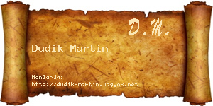 Dudik Martin névjegykártya